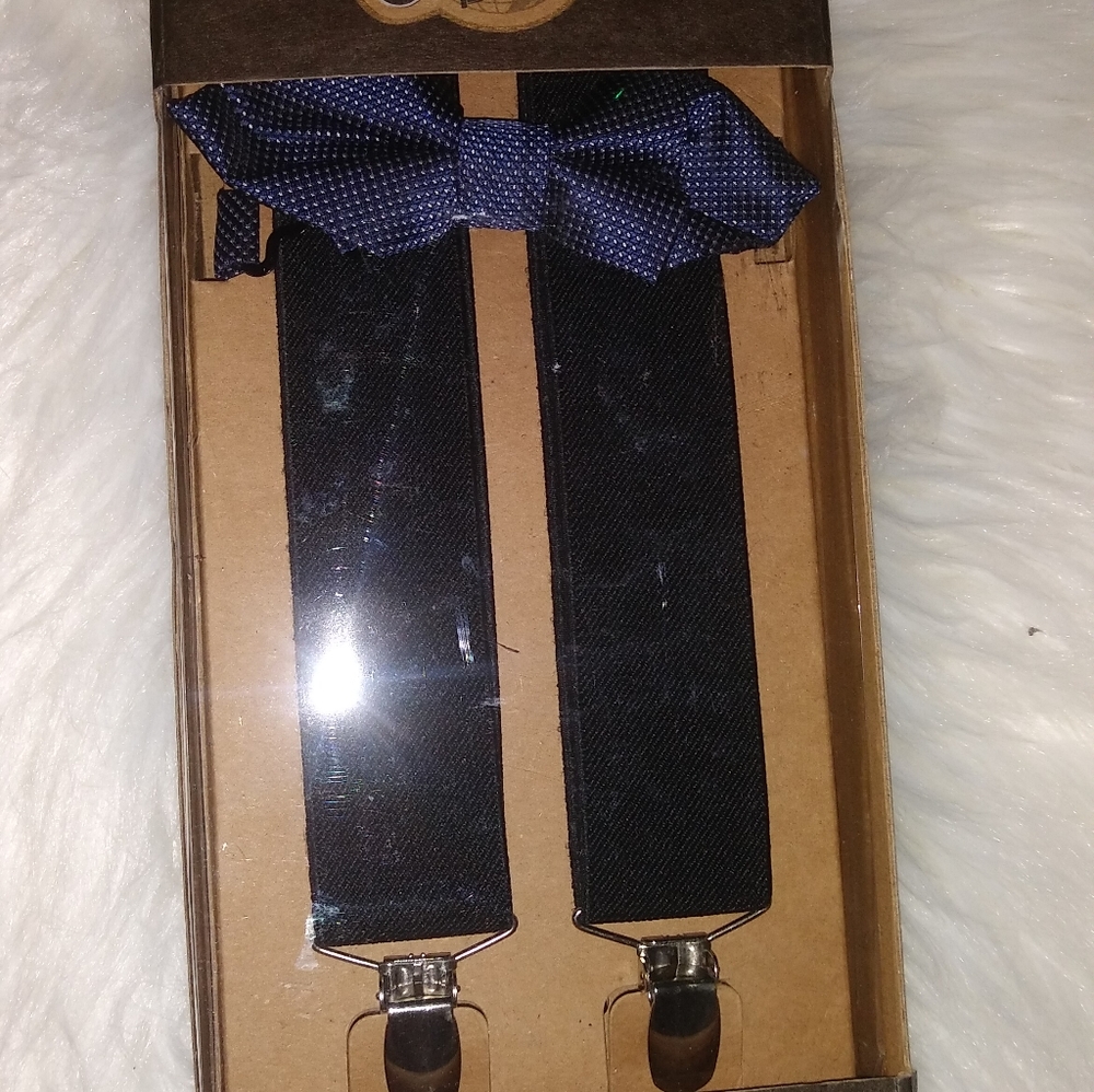 Bow tie & suspender set